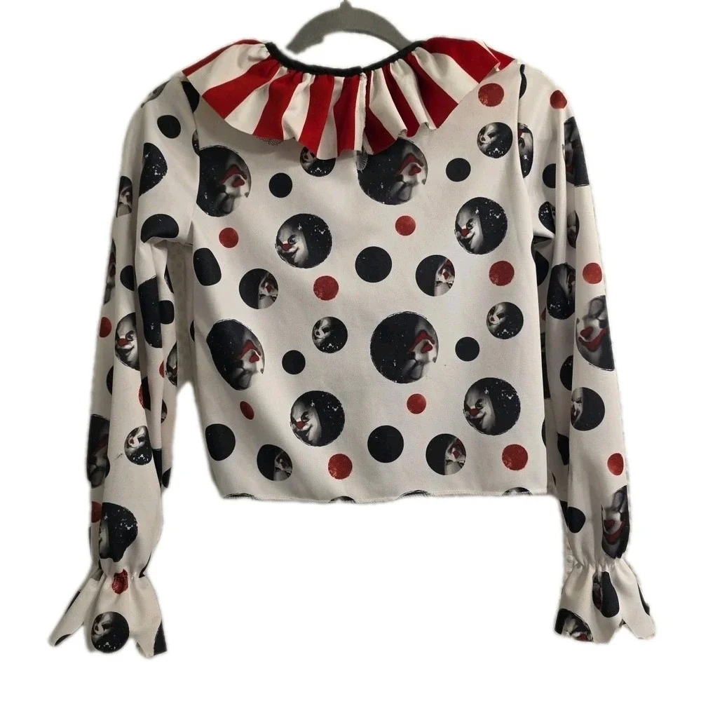 Spirit Halloween‎ Killer Clown Costume Child Girl Large 10-12 Goth Horror Creepy - Picture 4 of 9